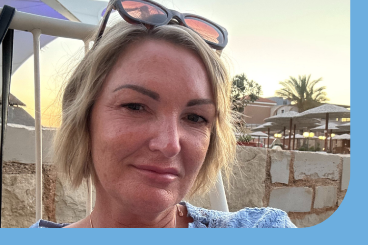 A picture of Angela Brown, fundraiser who uses flowers to fundraise