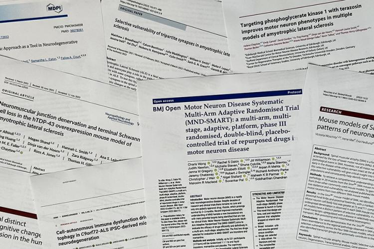 collage of print outs of title pages of scientific publications