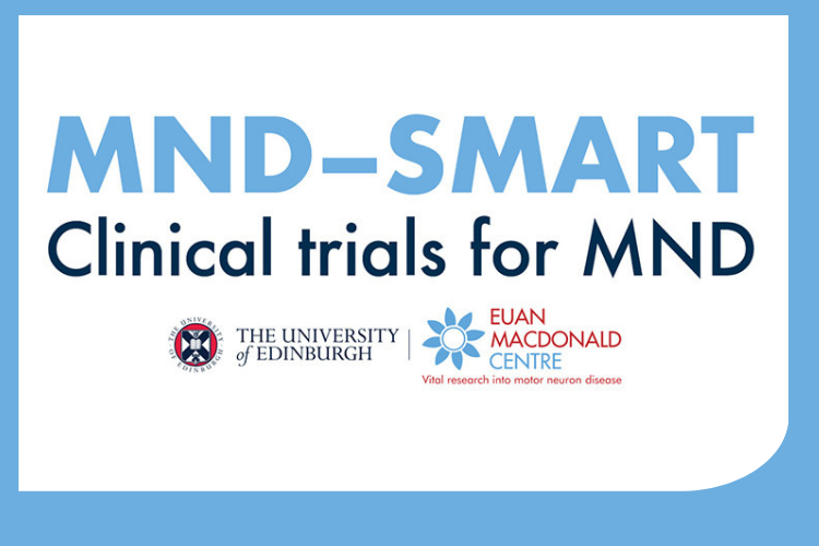 The MND-SMART logo with both the University of Edinburgh and the Euan MacDonald Centre logos incorporated at the middle-bottom of the image