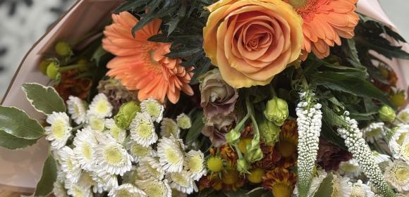 A bouquet of flowers, autumnal colours